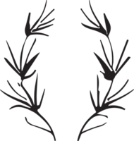 hand- getrokken bloemen krans logo voor decoratie png