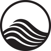 Sea or wave logo in a minimalist style for decoration png