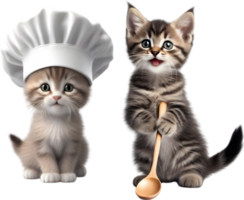 AI generated Cute Chef kitten character design. Ai-Generated. png