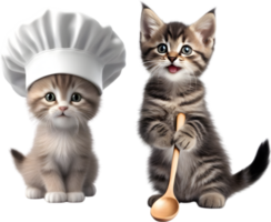 ai gegenereerd schattig chef katje karakter ontwerp. ai-gegenereerd. png