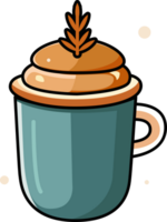 Decorated hot chocolate or coffee cup Christmas drink clipart, PNG file no background