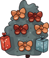 Christmas tree with gift box decoration, PNG file no background