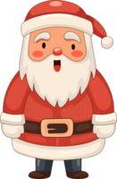 Cute Santa Claus cartoon character flat design clipart, PNG file no background