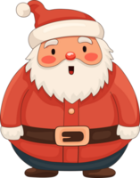 Cute Santa Claus cartoon character flat design clipart, PNG file no background