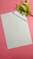 Photo of a blank note with white background