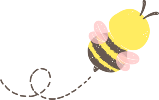 mignonne bourdonnant abeille en volant dessin animé png