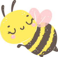 Cute  bee cartoon illustration, kawaii insect. png
