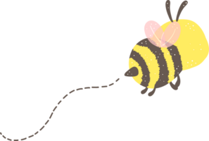 linda zumbido abeja volador dibujos animados png