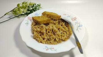 Simple fried rice from East Java, Indonesia photo