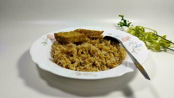 Simple fried rice from East Java, Indonesia photo