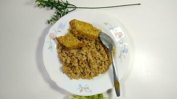 Simple fried rice from East Java, Indonesia photo