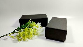 Black box photo for your business product packaging mockup