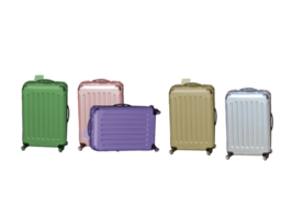 Suitcases and travel trolleys in different colors- png