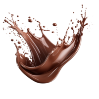 AI generated Chocolate Splash on isolated background .Created with Generative AI technology. png