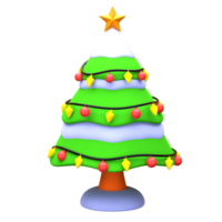 3d illustration christmas pine tree object. 3D creative Christmas design icon. 3D Rendering. png