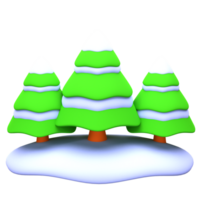 3d illustration pine tree object. 3D creative Christmas design icon. 3D Rendering. png