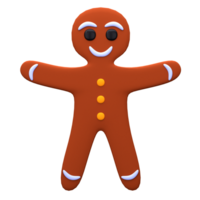 3d illustration of gingerbread cookie object. 3D creative Christmas design icon. 3D Rendering. png