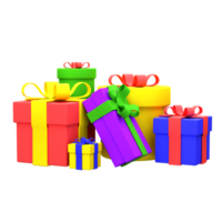 3d illustration gift boxes object. 3D creative Christmas design icon. 3D Rendering. png