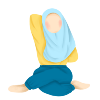 Doing yoga cartoon illustration on png transparant background