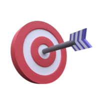 unique 3d render success arrow bow target icon illustration.Realistic vector illustration. png