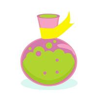 Vector magic object.Flask with magic potion flat illustration.