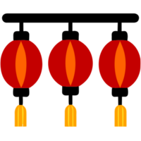 AI generated Chinese lanterns hanging down png