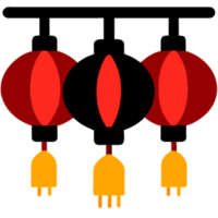 AI generated Chinese lanterns hanging down png