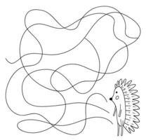 Maze game with hedgehog vector