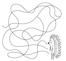 Maze game with hedgehog vector