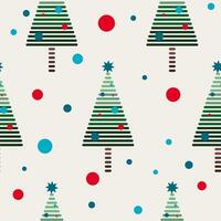 The flat simple seamless christmas pattern with stylized Christmas tree vector