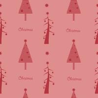 The interesting simple seamless xmas pattern with fir-trees on the pink background vector