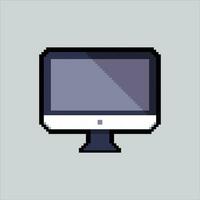 Pixel art illustration Monitor. Pixelated Monitor. Computer Monitor Laptop pixelated for the pixel art game and icon for website and video game. old school retro. vector