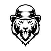 Tiger Bow Hat Outline vector