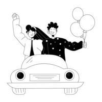 Trendy Car Riding vector