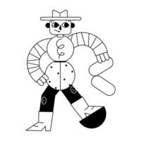 Trendy Western Person vector