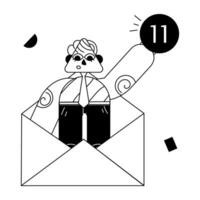 Trendy Mail Notifications vector