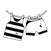 Trendy Drying Clothes vector