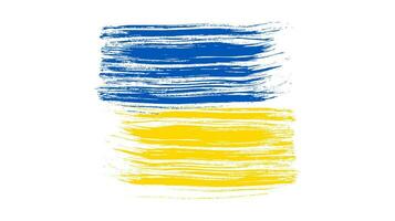 Ukrainian national flag in grunge style vector