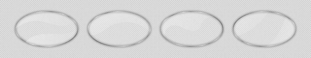 Glass plate in oval frame vector