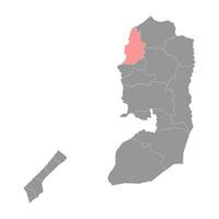 Tulkarm Governorate map, administrative division of Palestine. Vector illustration.