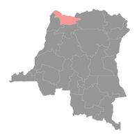 nord ubangui provincia mapa, administrativo división de democrático república de el congo vector ilustración.