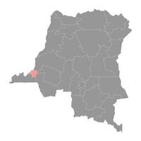 Kinshasa city map, administrative division of Democratic Republic of the Congo. Vector illustration.