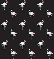 Vector seamless pattern of flamingo silhouette