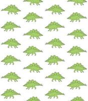 Vector seamless pattern of green stegosaurus