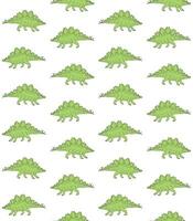 Vector seamless pattern of green stegosaurus