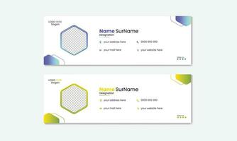 Simple and Clean Email Signature Template vector