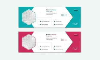 Simple and Clean Email Signature Template vector