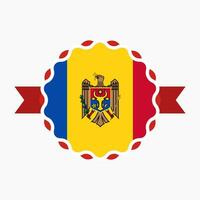 Creative Moldova Flag Emblem Badge vector