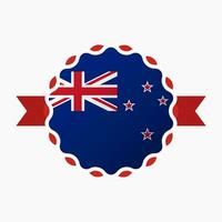 Creative New Zealand Flag Emblem Badge vector
