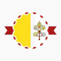 Creative Vatican Flag Emblem Badge vector